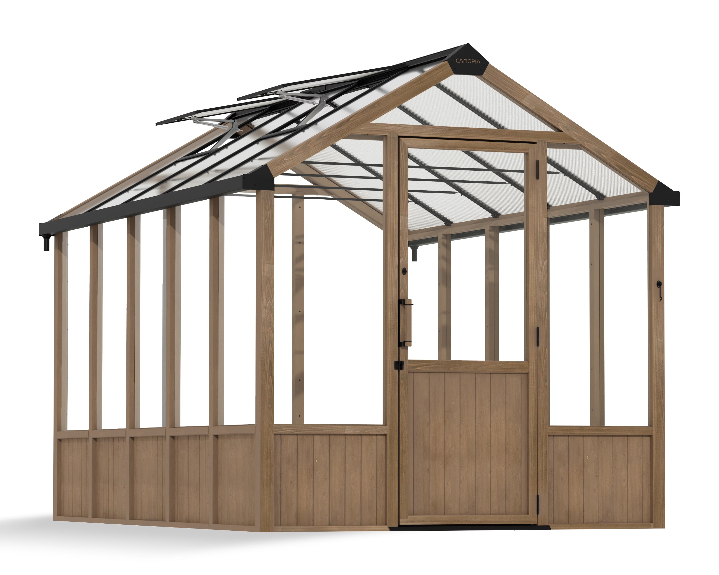Natura Cedar Wood Greenhouse - Clear Polycarbonate pnels