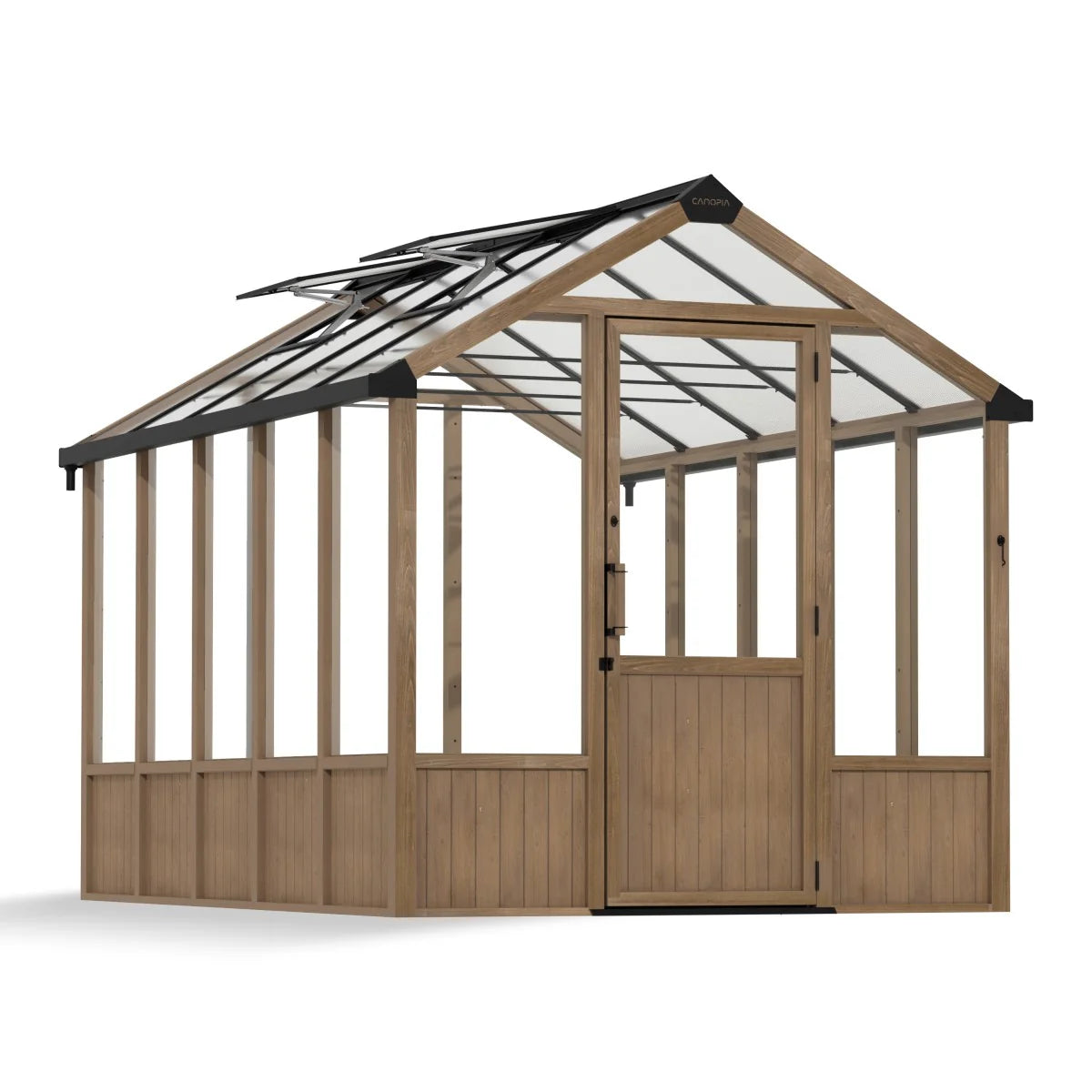 Natura Cedar Wood Greenhouse - Clear Polycarbonate pnels