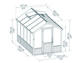 Palram Canopia Greenhouses NATURA 8x12 cedar Wood_Dimensions