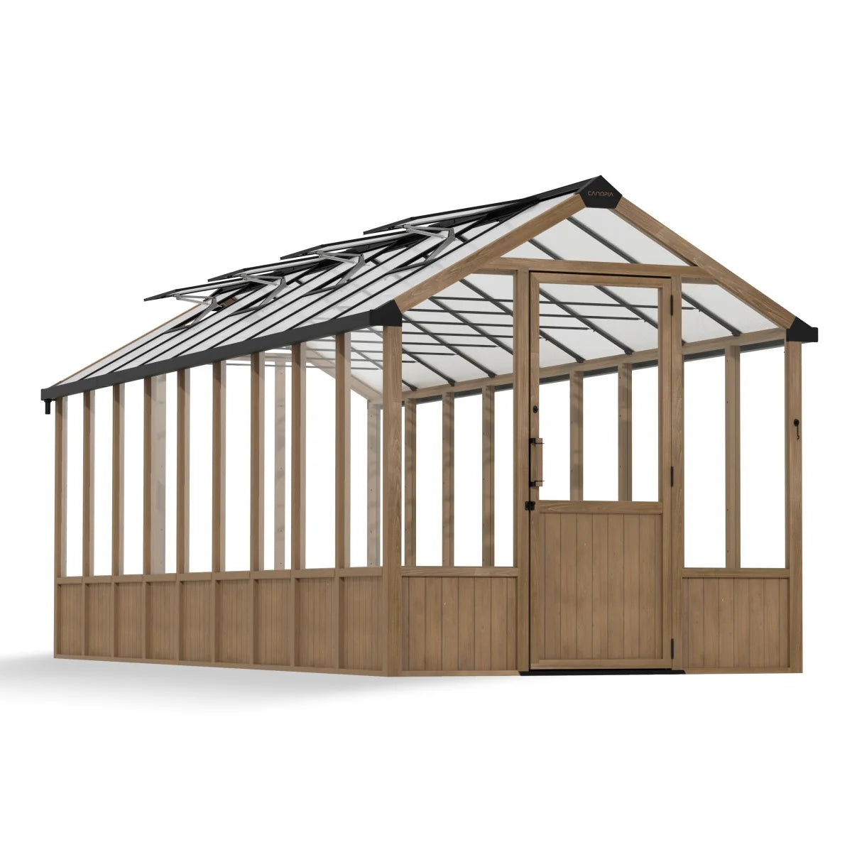 Natura Cedar Wood Greenhouse - Clear Polycarbonate pnels