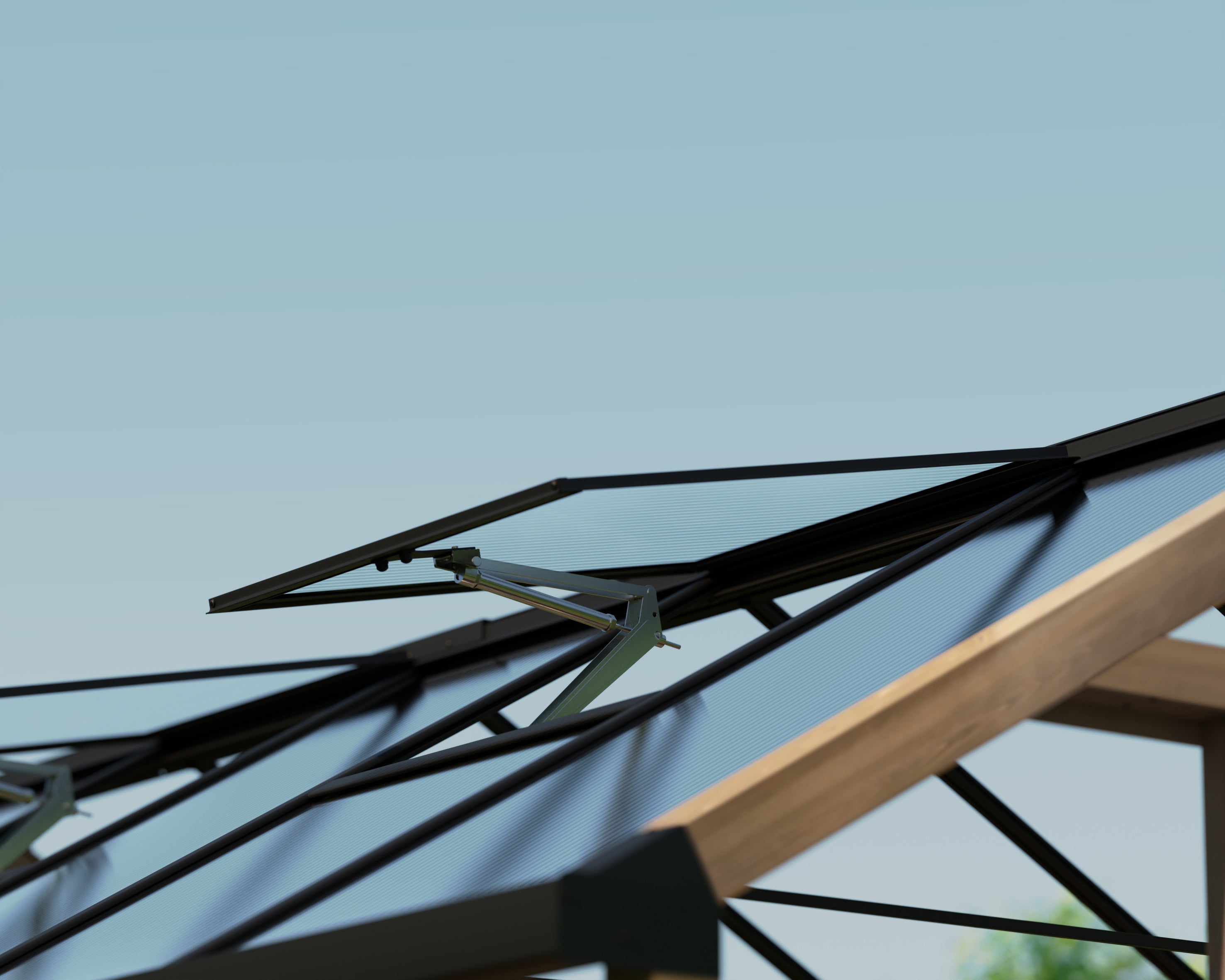 Natura Cedar Wood Greenhouse - Clear Polycarbonate pnels