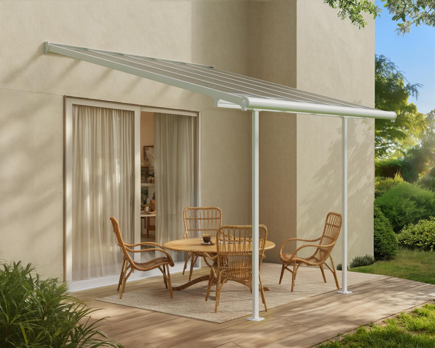 Sierra Patio Cover white/clear alternate angle