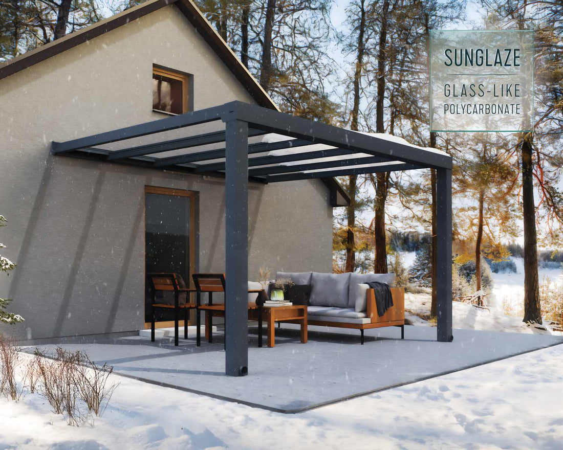 Stockholm Patio Cover full installed outdoor setting