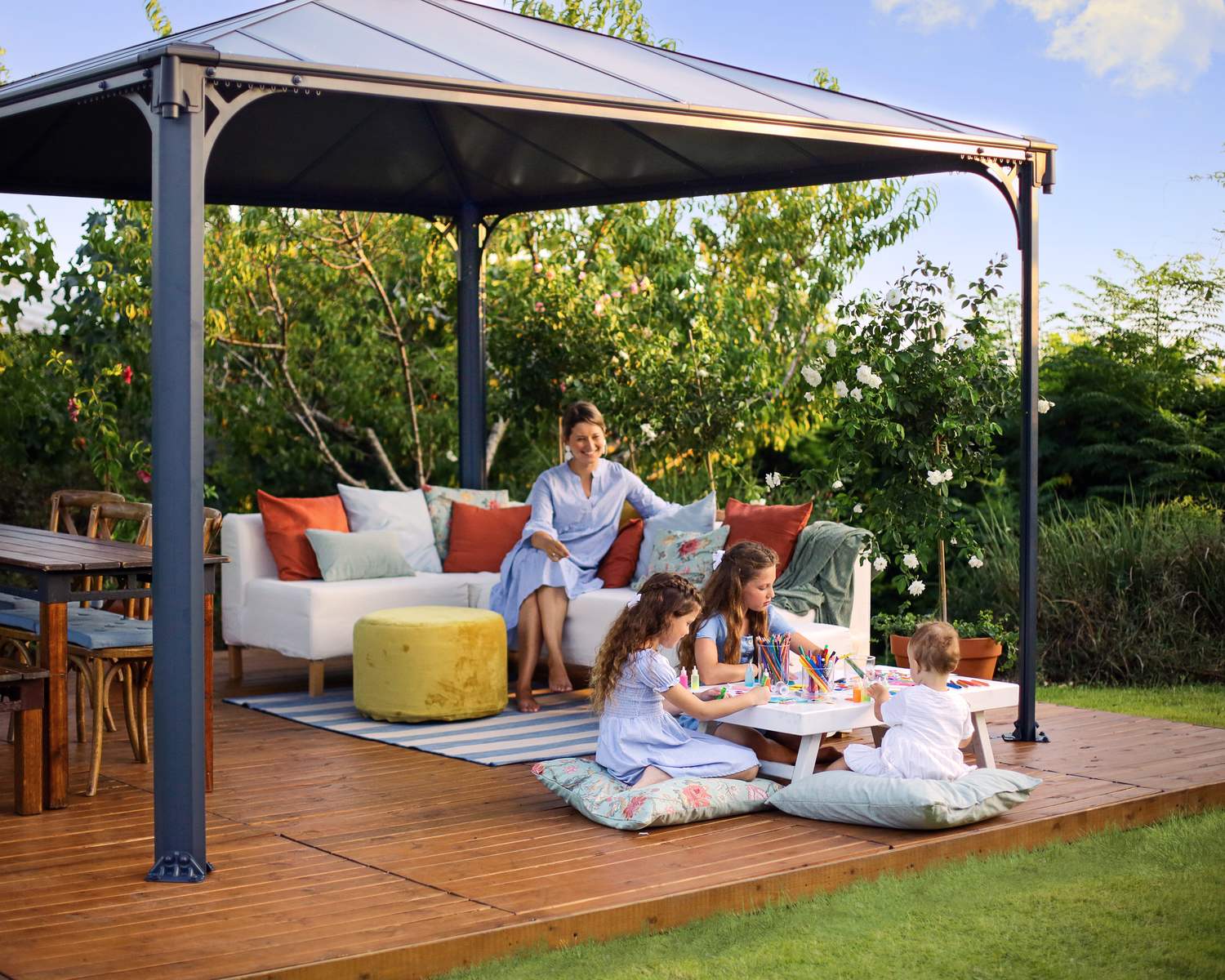 Palermo Gazebo alternate installed angle