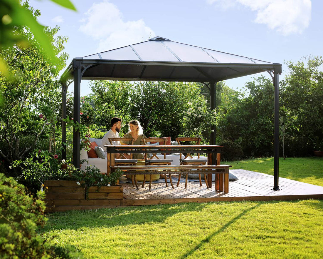 Palermo Gazebo installed on patio