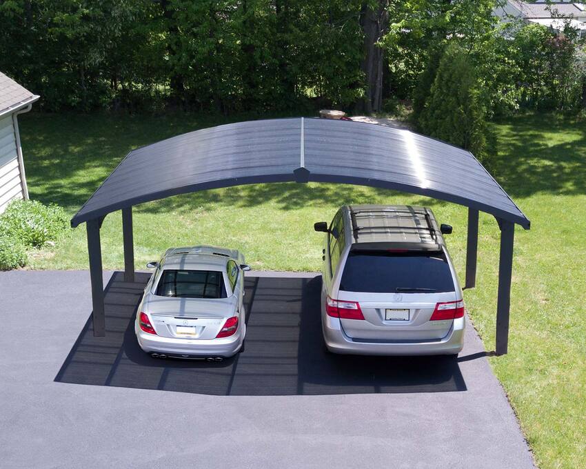 Arizona Double Carport Wave Arch installed