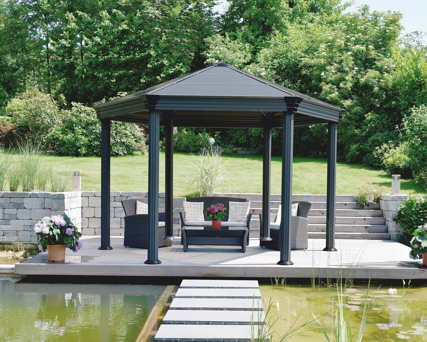 Roma Gazebo side angle hexagon shape