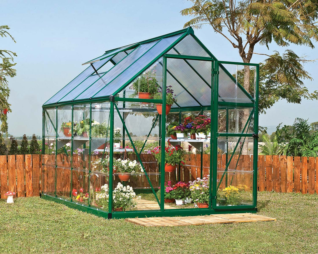 Hybrid greenhouse, green colorway, exterior view