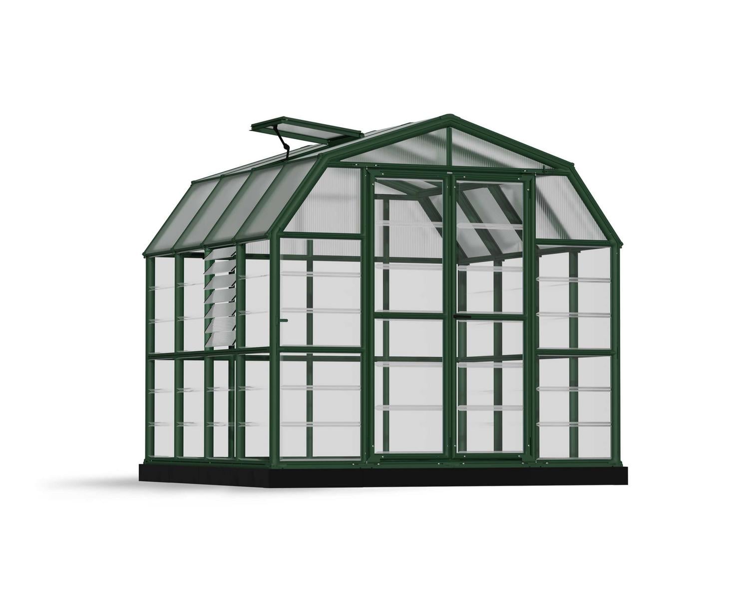 Prestige Greenhouse cutout, green frame clear panels