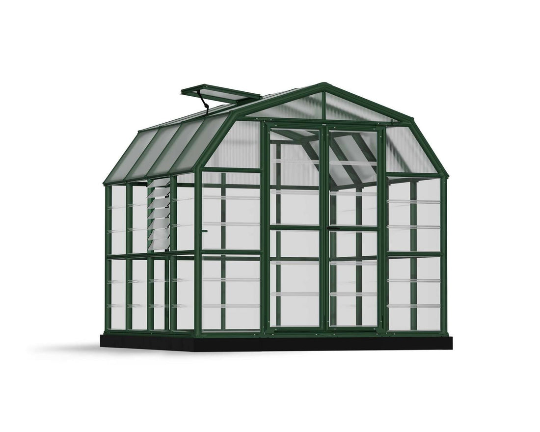 Prestige Greenhouse cutout, green frame clear panels