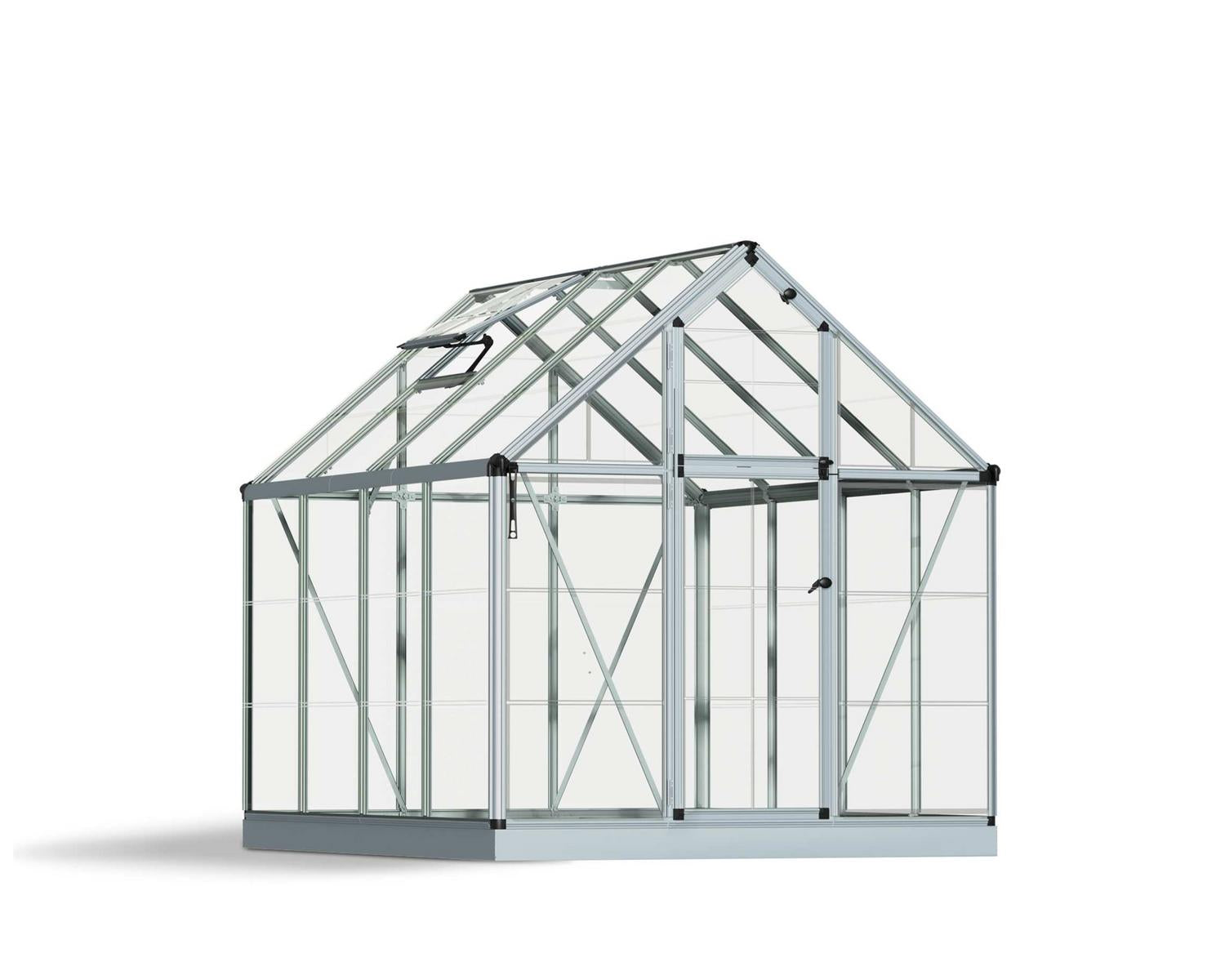 Snap & Grow 6ft greenhouse, silver frame with clear panels, studio cutout