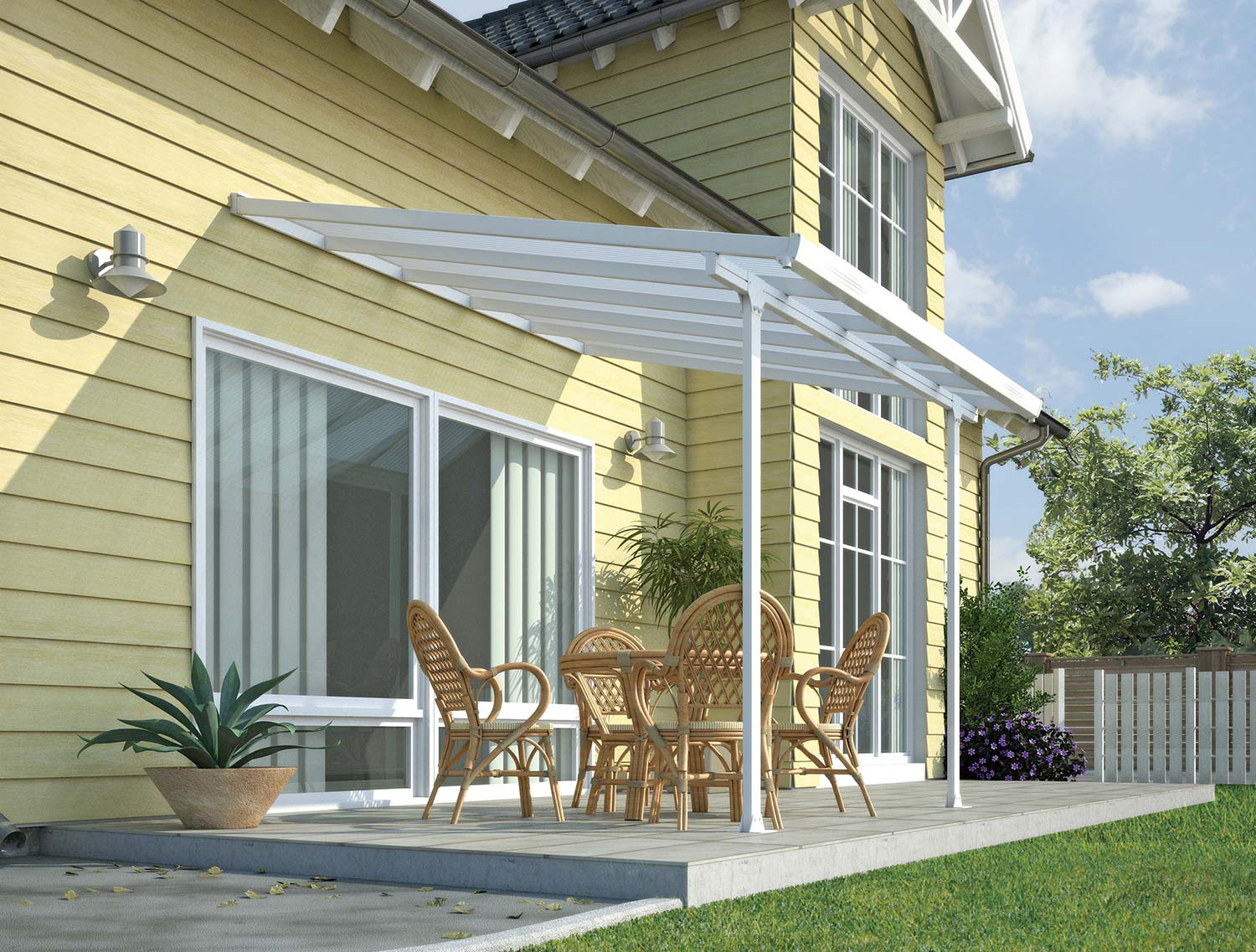 Feria Patio Cover white/white alternate angle