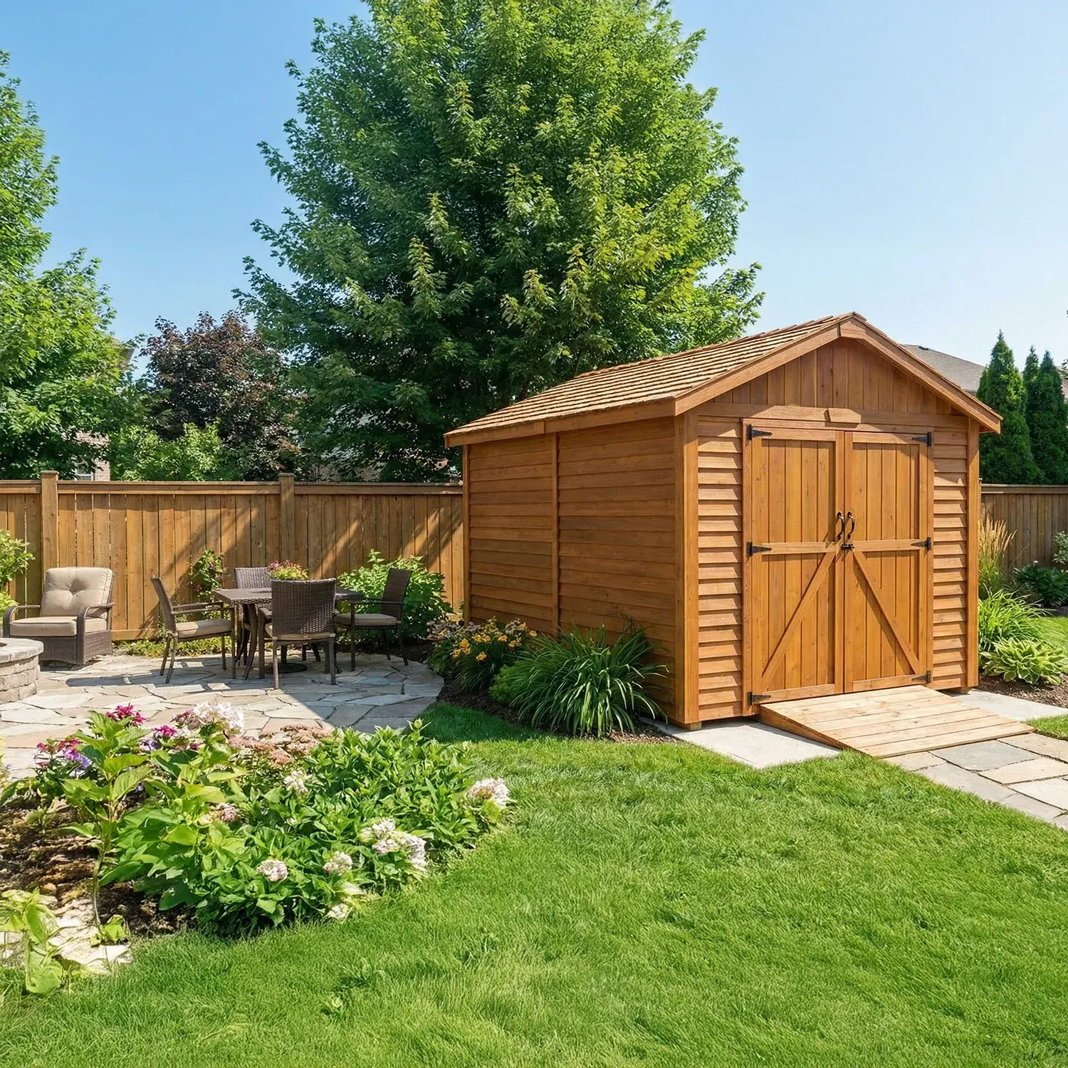 OLT Space Maker 8x12 Cedar Shed, product rendering