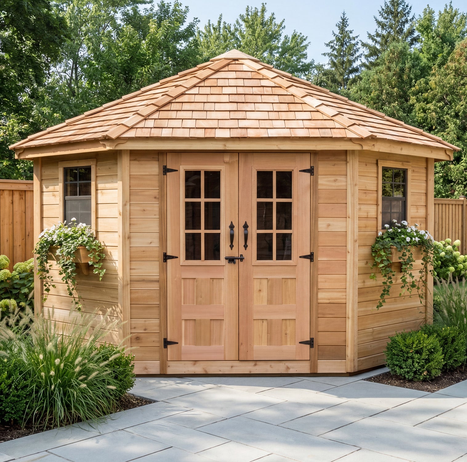 OLT 5 Sided Cedar Penthouse Shed/Pool House 9'x9'