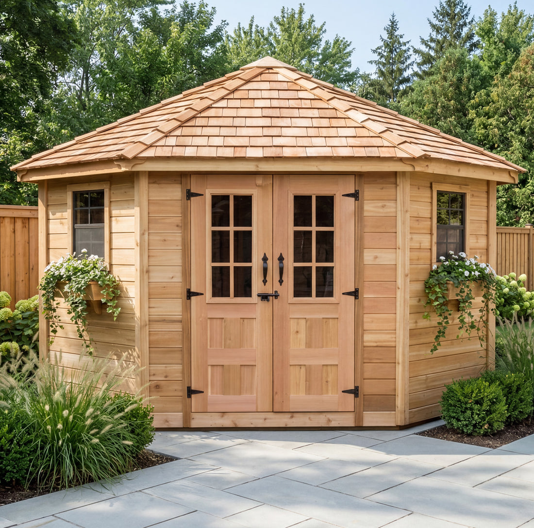 OLT 5 Sided Cedar Penthouse Shed/Pool House 9'x9'