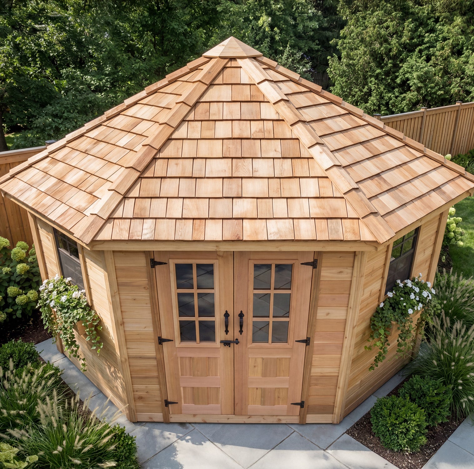 OLT 5 Sided Cedar Penthouse Shed/Pool House 9'x9'