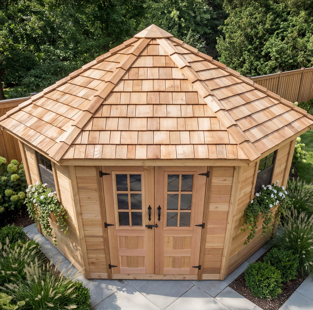 OLT 5 Sided Cedar Penthouse Shed/Pool House 9'x9'