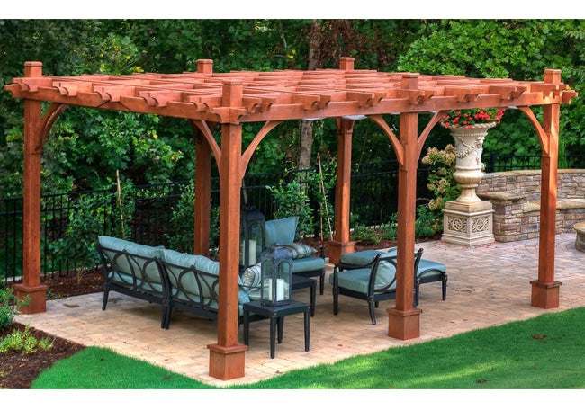 Cedar Pergola, 12x16 size, exterior view