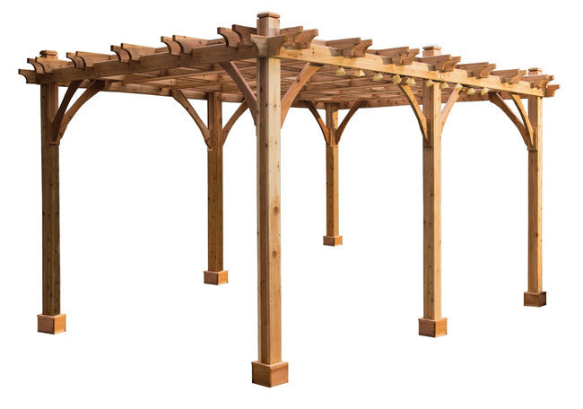 Cedar Pergola, 12x20 size, exterior view