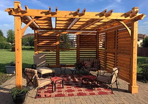 Cedar Pergola louvered panel detail