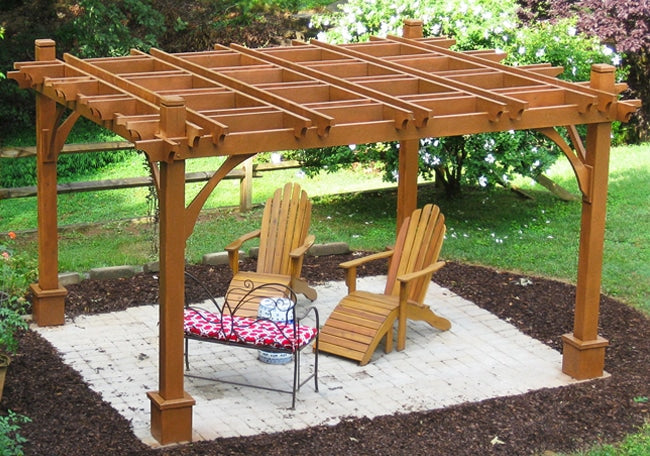 Cedar Pergola, 10x12 size, exterior view