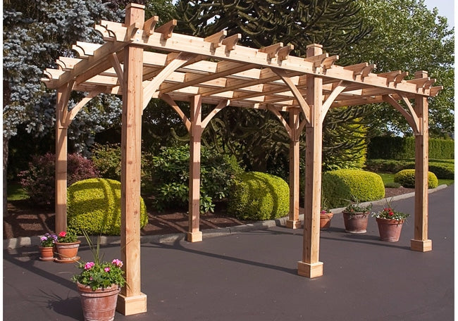 Cedar Pergola, 10x16 size, exterior view