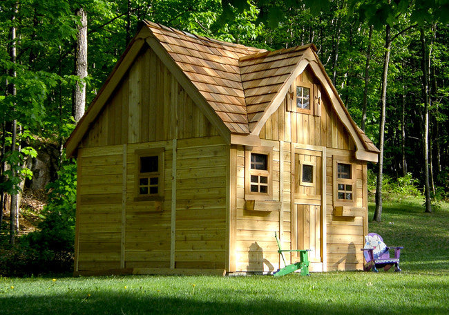 Lauren's Cottage Cedar Playhouse, side view