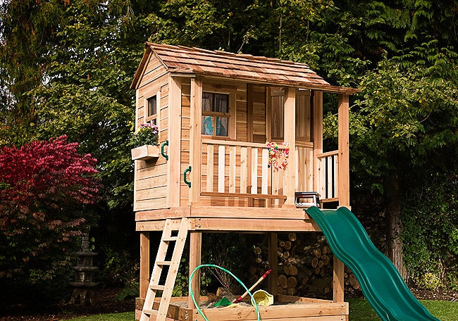OLT 6x6 Elevated Cedar Playhouse, sandbox detail