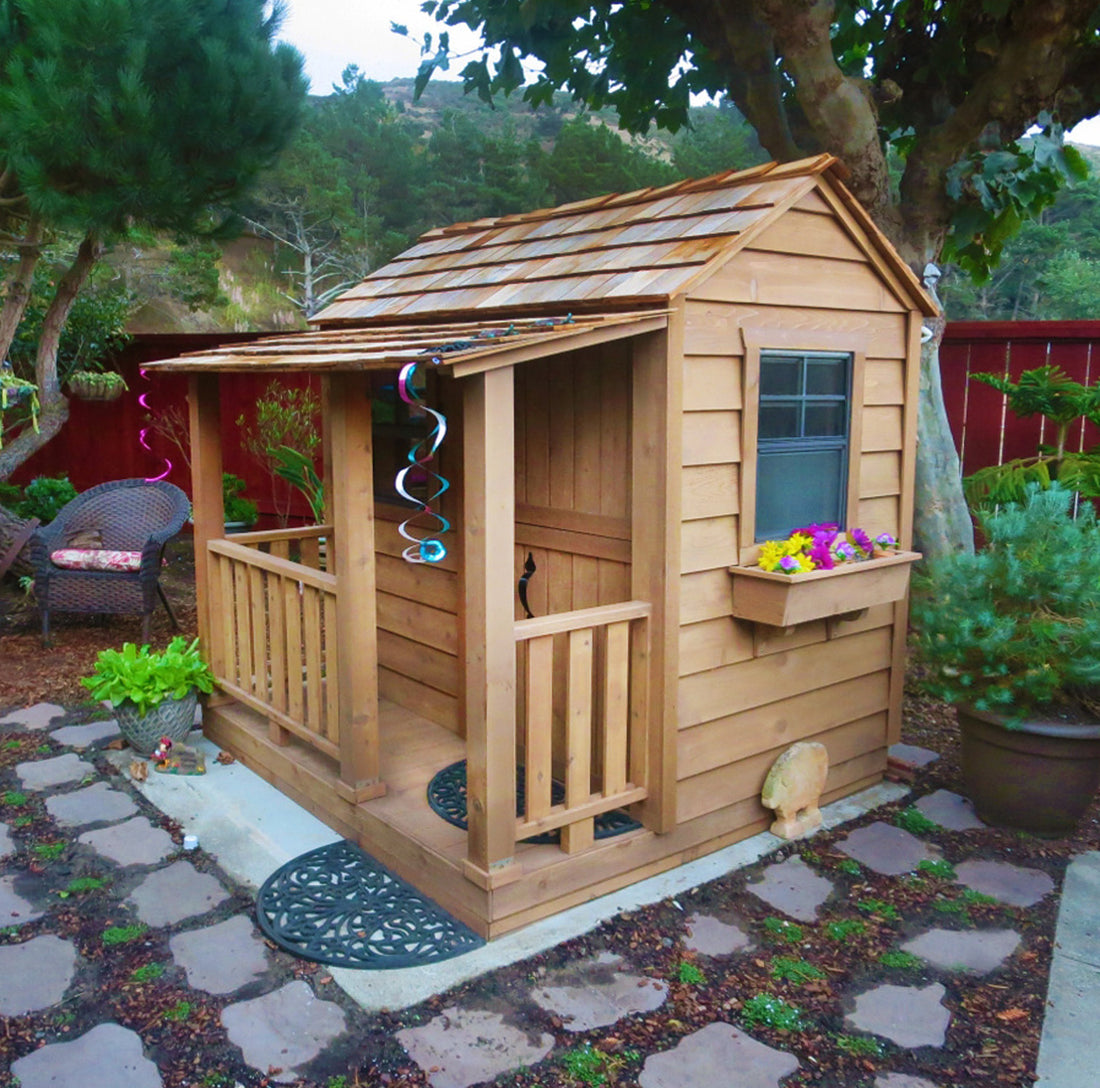 OLT 6x6 Elevated Cedar Playhouse With Sandbox
