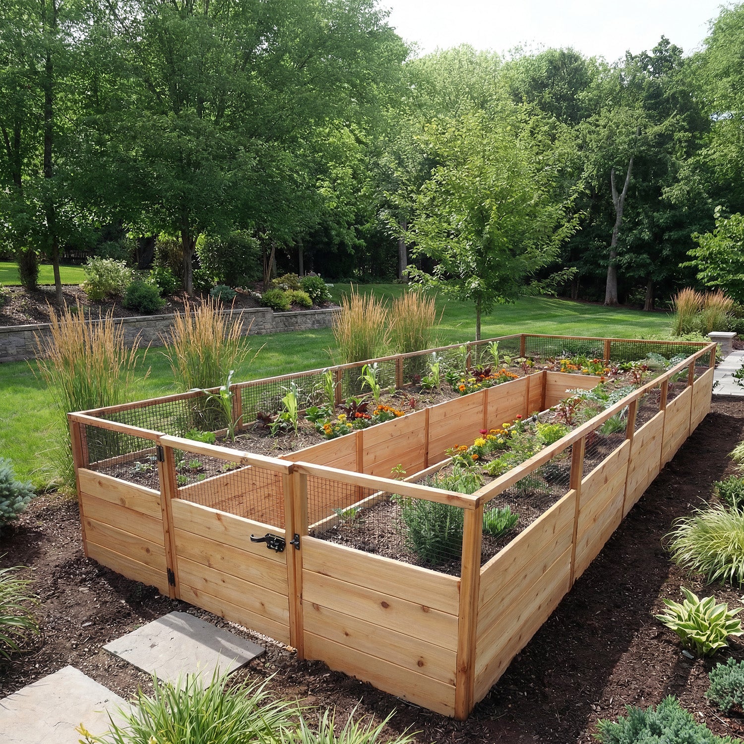 8'x16' raised cedar garden bed gardening kit, view 2