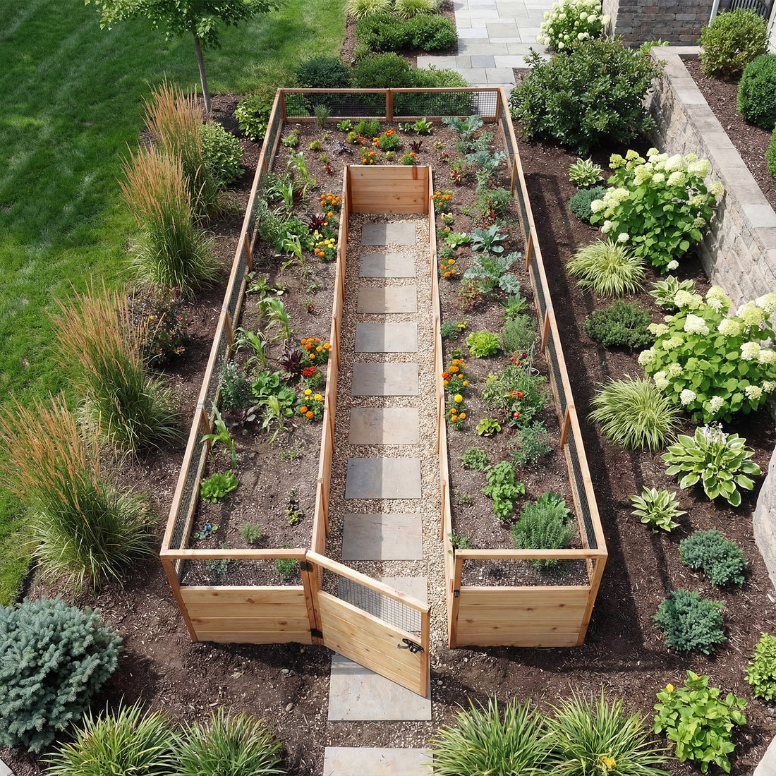 8'x16' raised cedar garden bed gardening kit, view 5