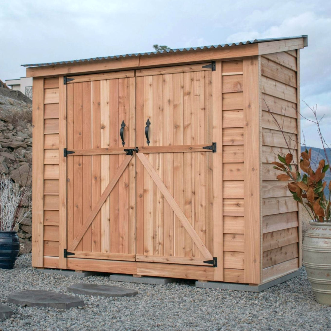 OLT SpaceSaver 8'x4' Double Door Cedar Shed