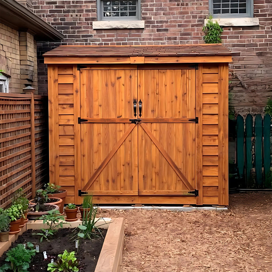 OLT SpaceSaver 8'x4' Double Door Cedar Shed