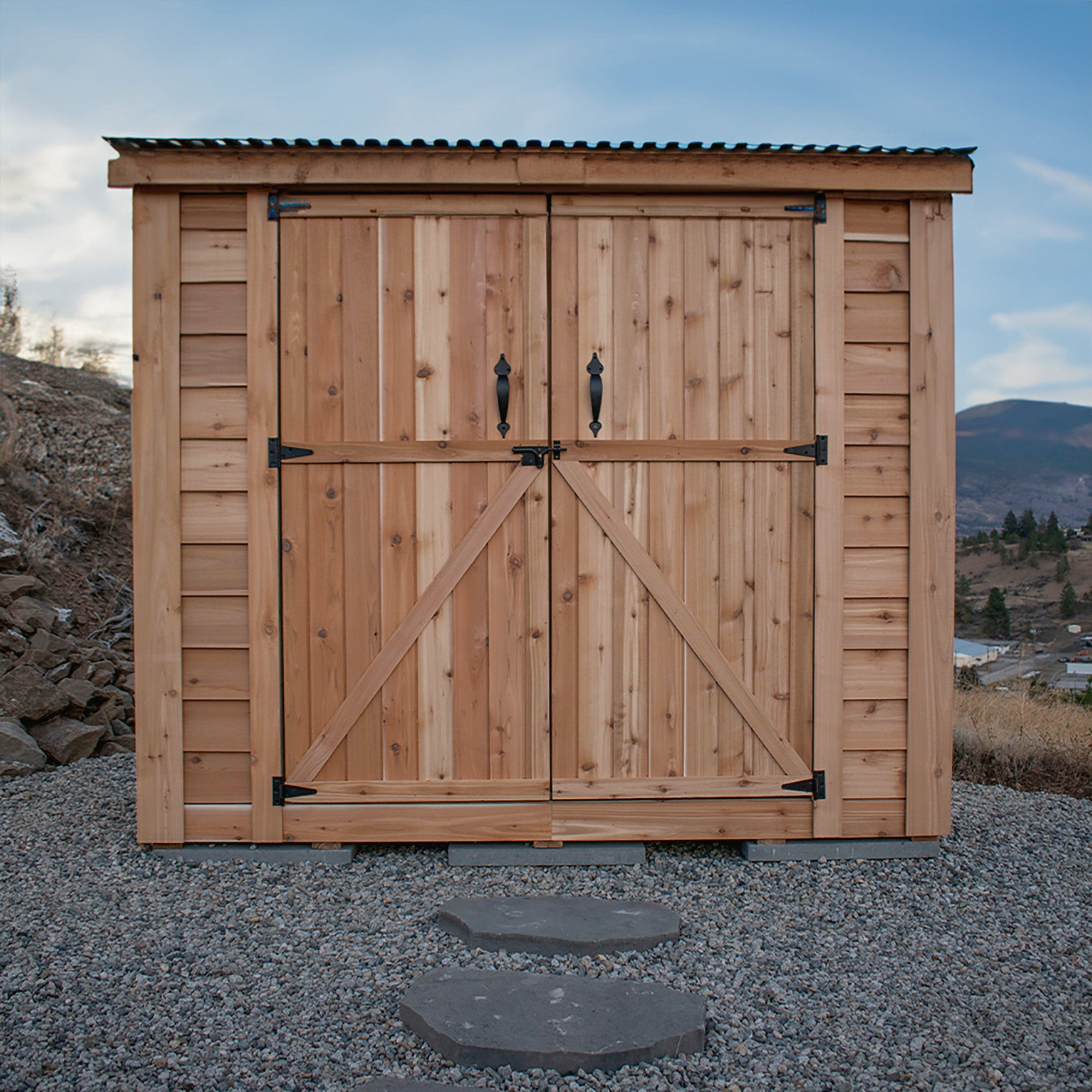 OLT SpaceSaver 8'x4' Double Door Cedar Shed