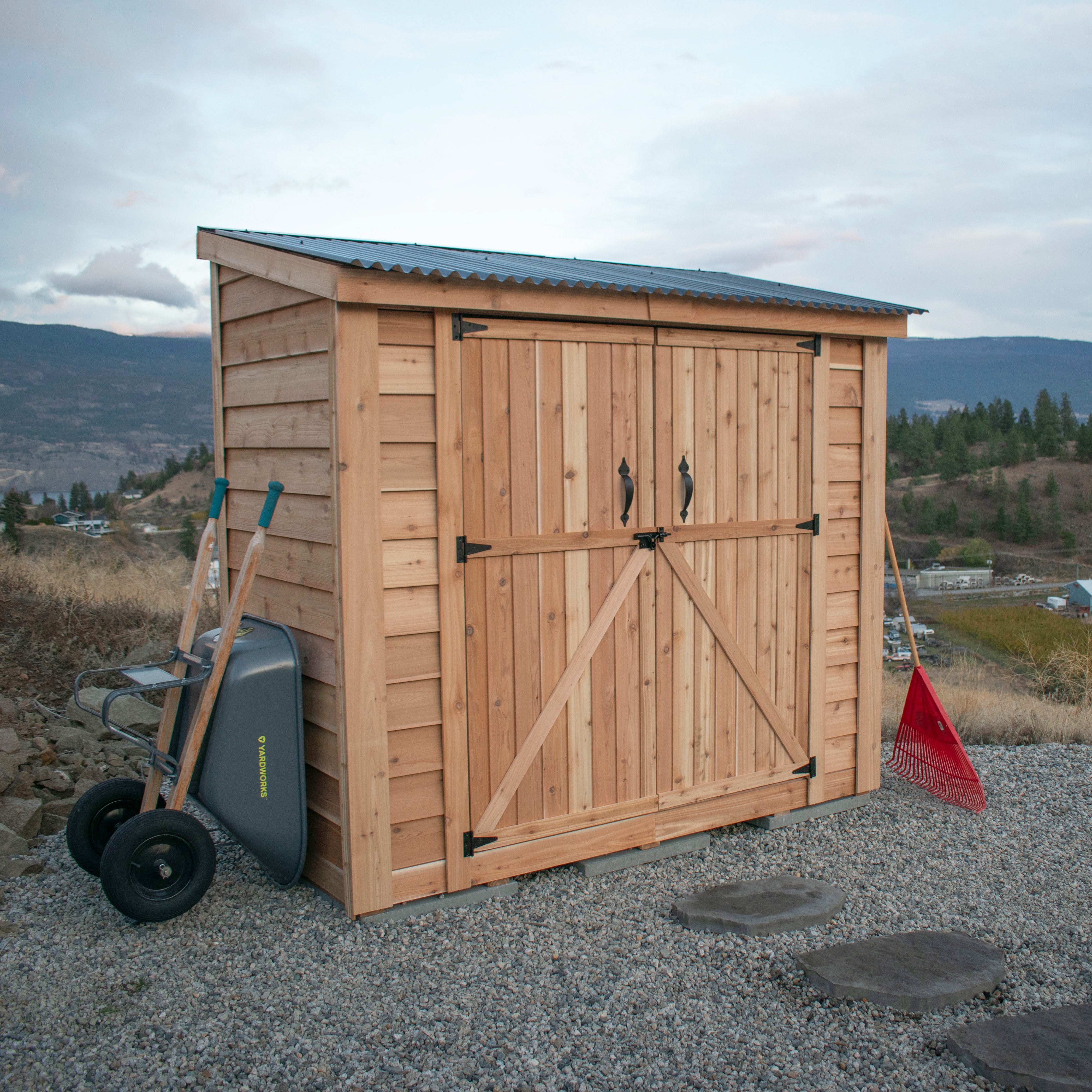 OLT SpaceSaver 8'x4' Double Door Cedar Shed