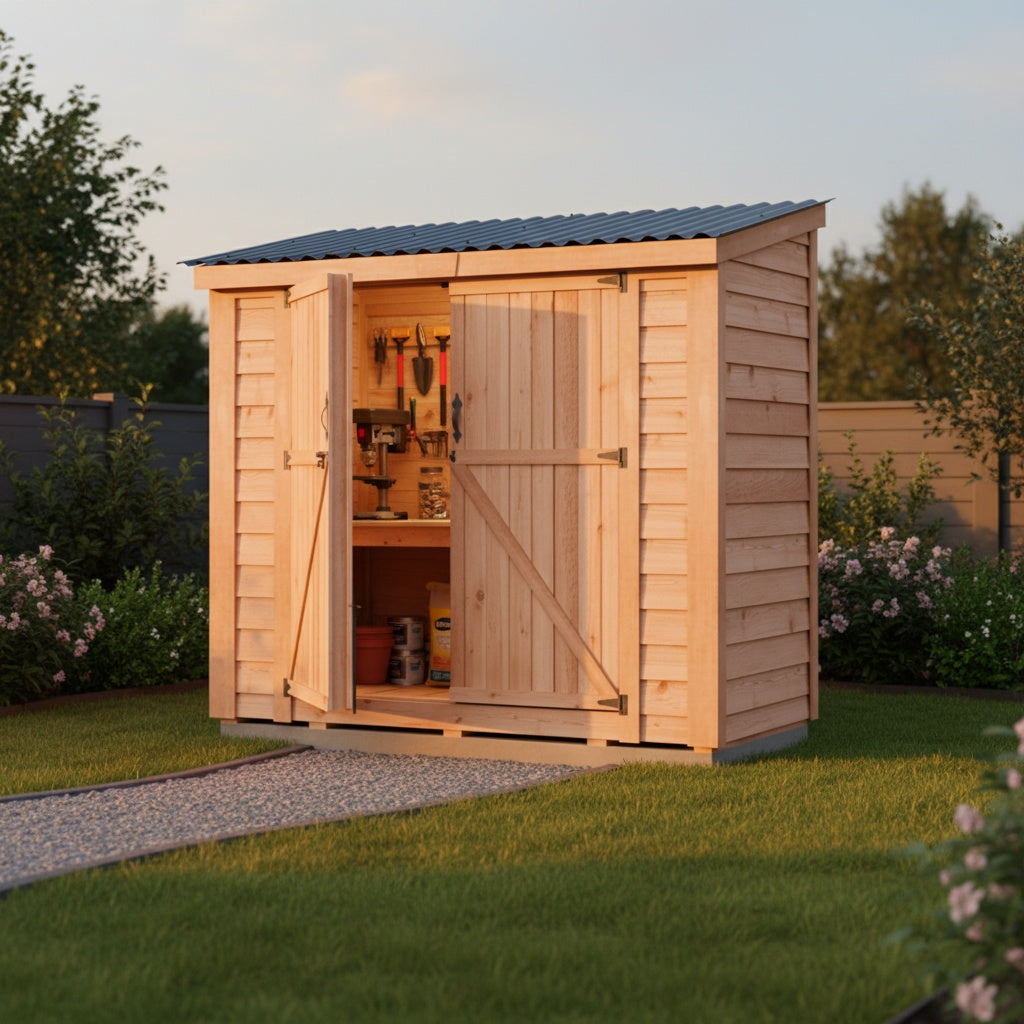 OLT SpaceSaver 8'x4' Double Door Cedar Shed