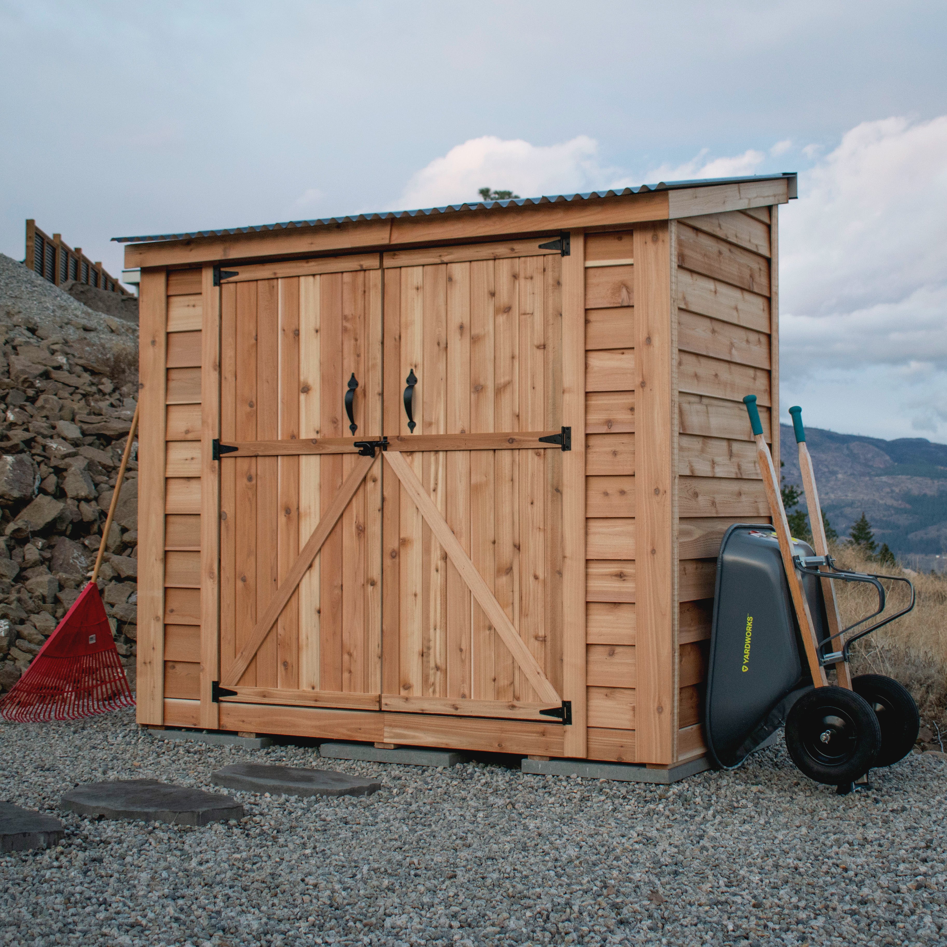 OLT SpaceSaver 8'x4' Double Door Cedar Shed
