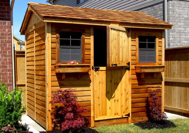 OLT Cabana Cedar Garden Shed interior view