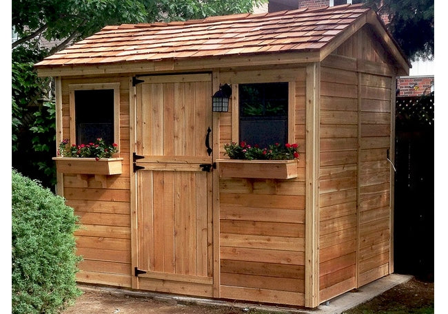 OLT Cabana Cedar Garden Shed, painted finish view