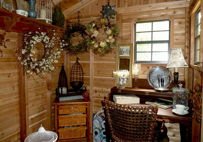 OLT Cabana Cedar Garden Shed side view