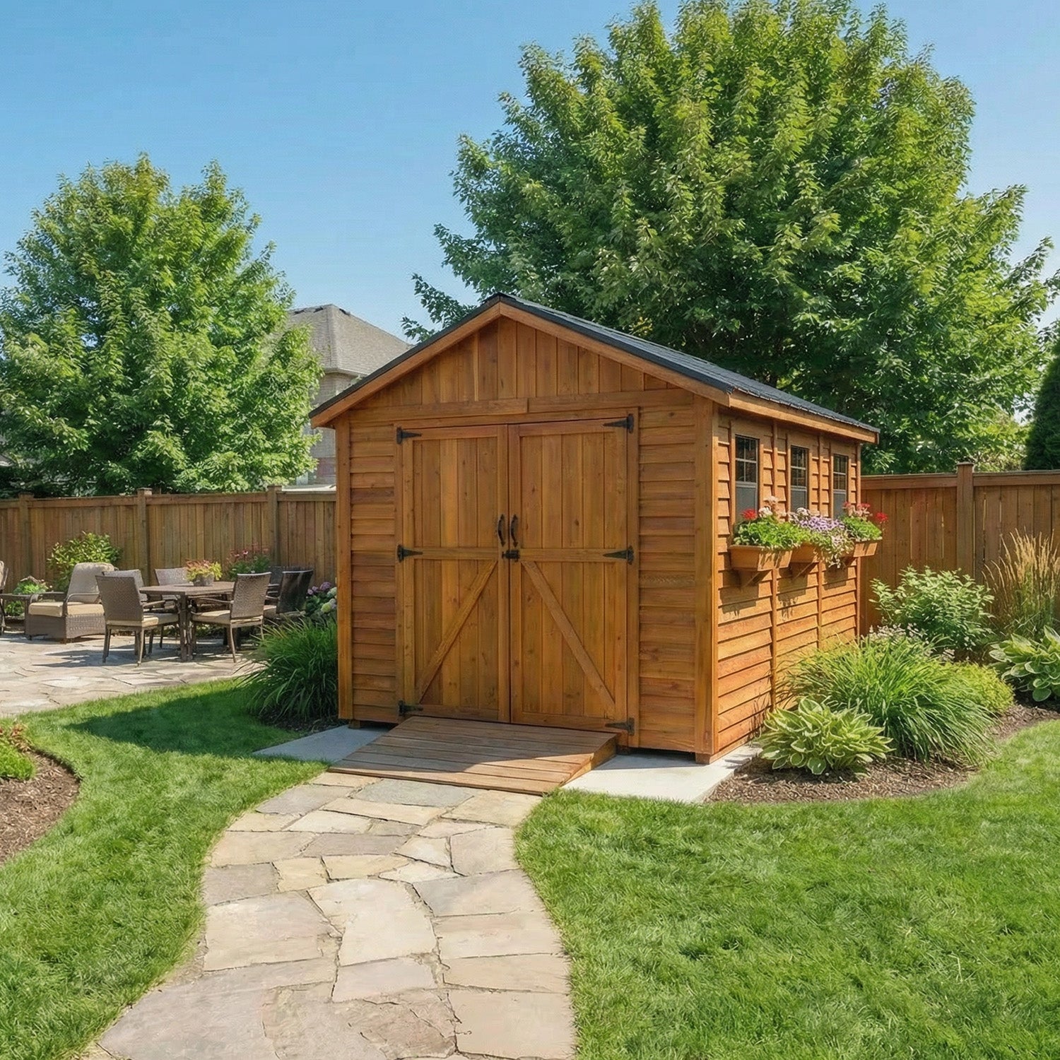 OLT Space Maker 8x12 Cedar Shed, additional exterior view 5