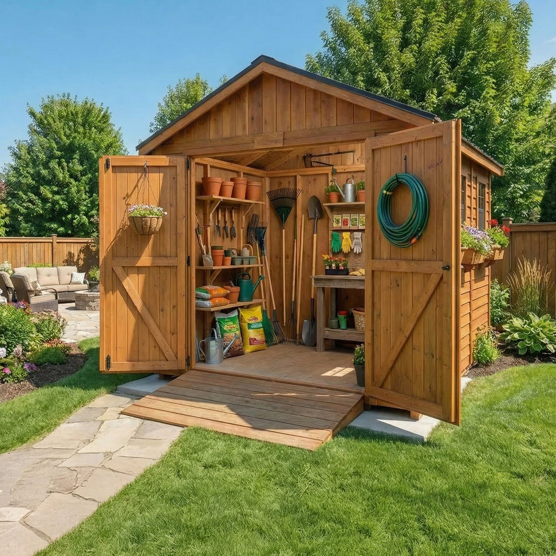 OLT Space Maker 8x12 Cedar Shed, additional exterior view 6