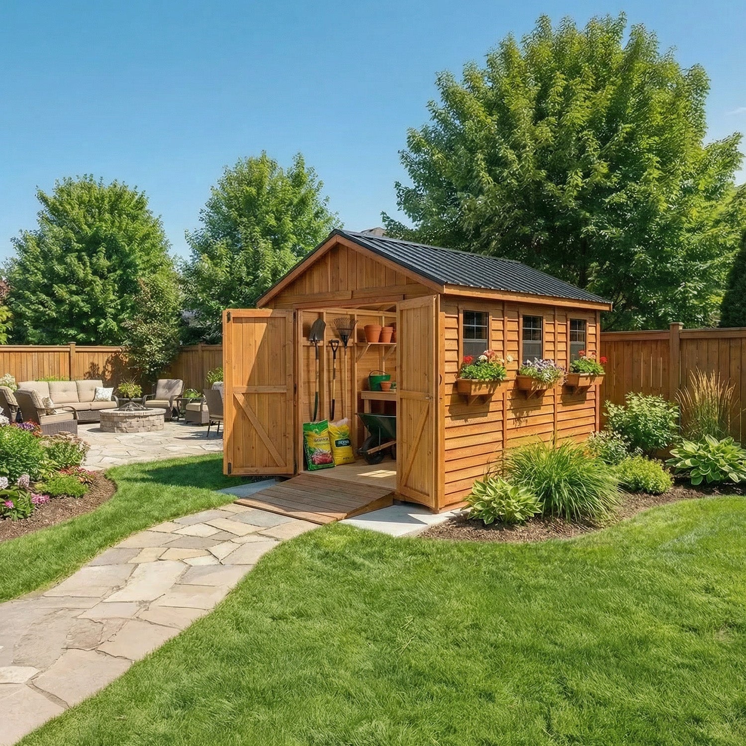 OLT Space Maker 8x12 Cedar Shed, additional exterior view 7
