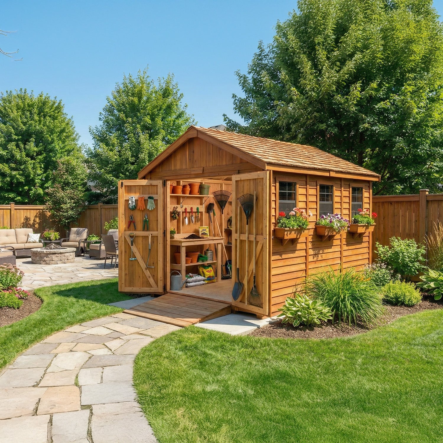 OLT Space Maker 8x12 Cedar Shed, additional exterior view