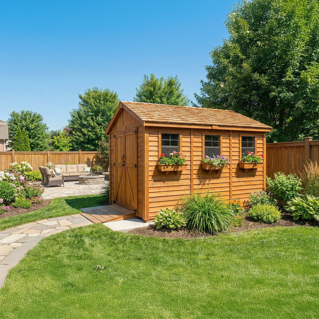 OLT Space Maker 8x12 Cedar Shed, additional exterior view 2