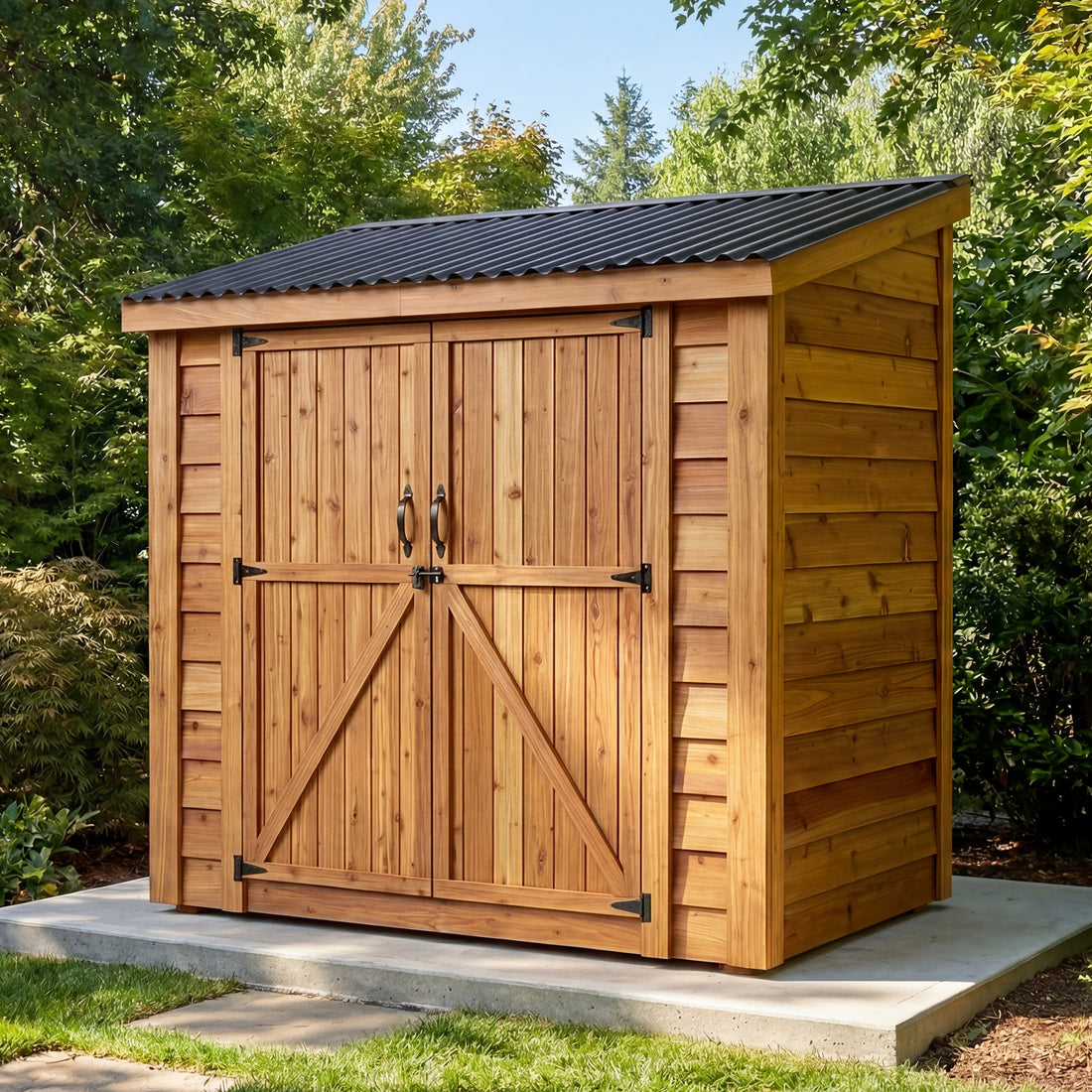 OLT SpaceSaver 8'x4' Double Door Cedar Shed