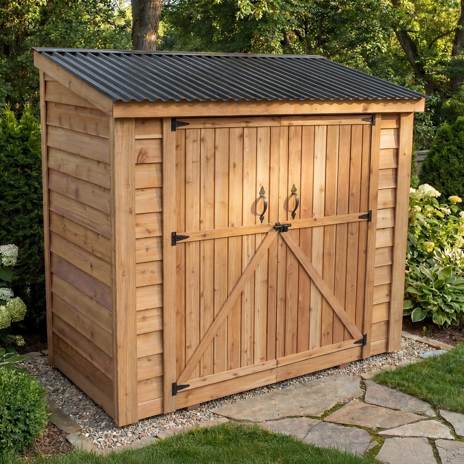OLT SpaceSaver 8'x4' Double Door Cedar Shed