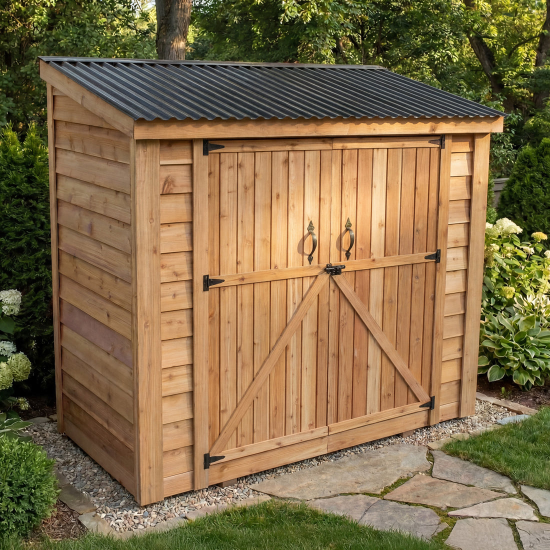 OLT SpaceSaver 8'x4' Double Door Cedar Shed