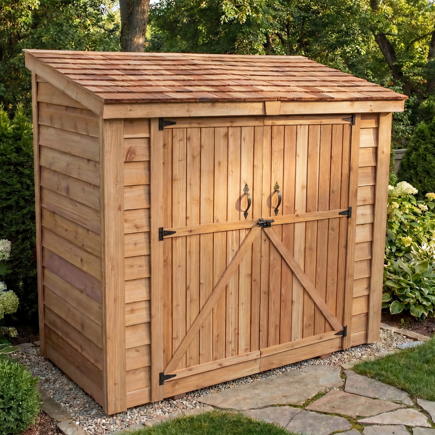 OLT SpaceSaver 8'x4' Double Door Cedar Shed