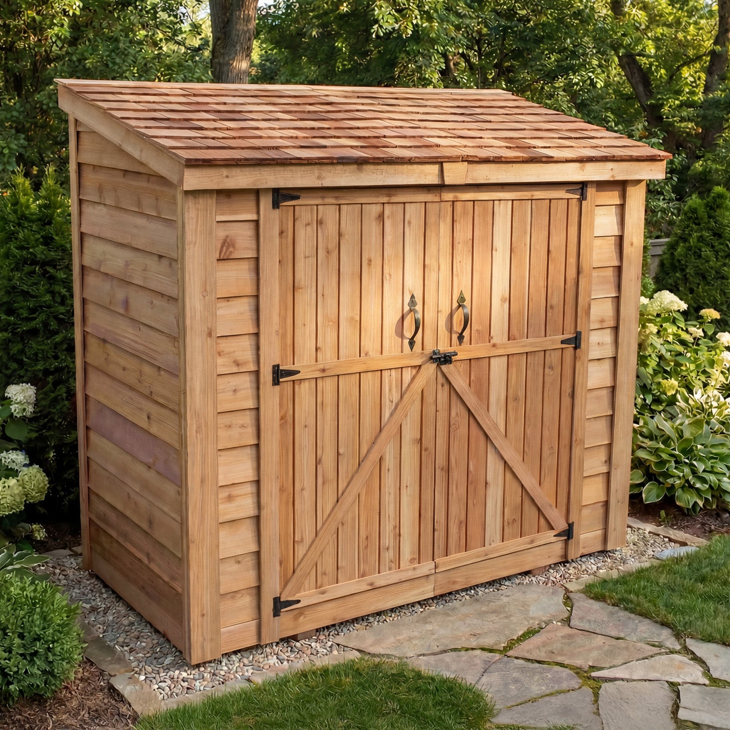 OLT SpaceSaver 8'x4' Double Door Cedar Shed
